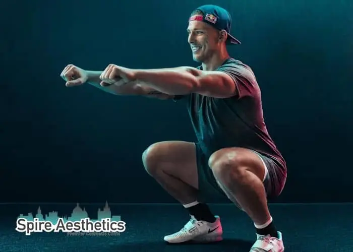 Image of man build leg muscle Hampshire through exercise